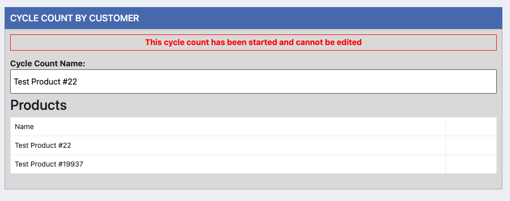 cycle count started notice