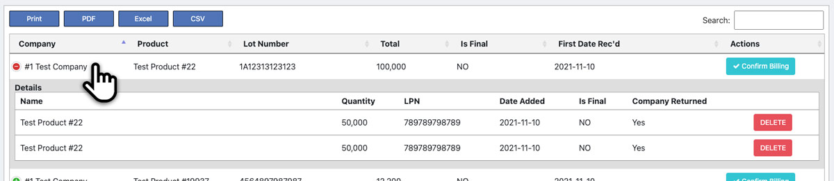 Billing For Receiving Nested Options