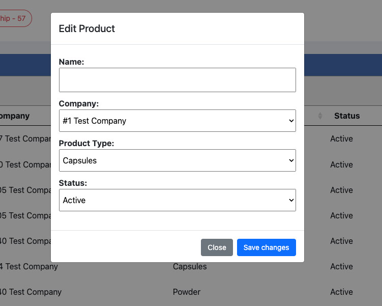 Add New Product Popup