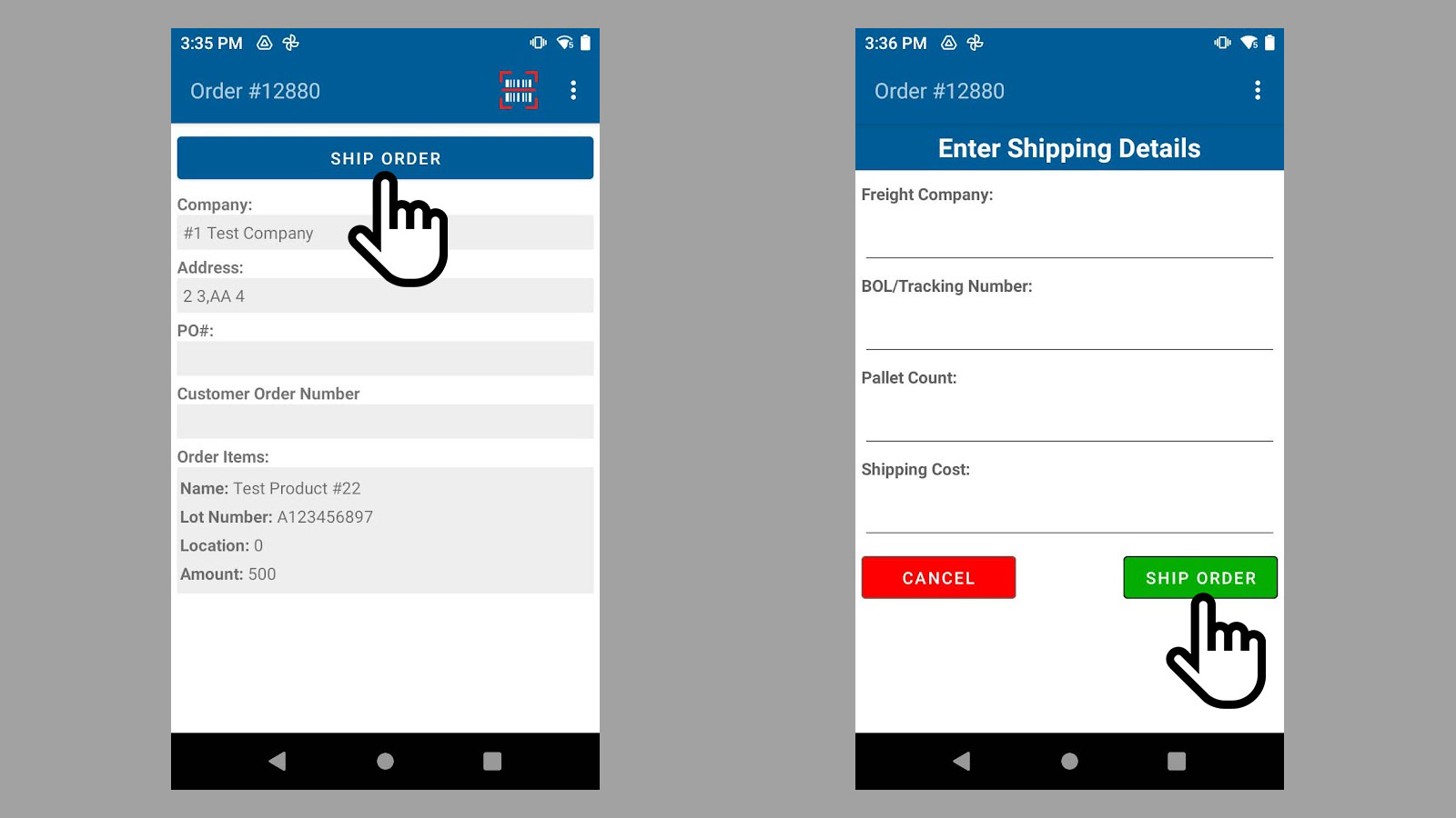 Ship Order Example