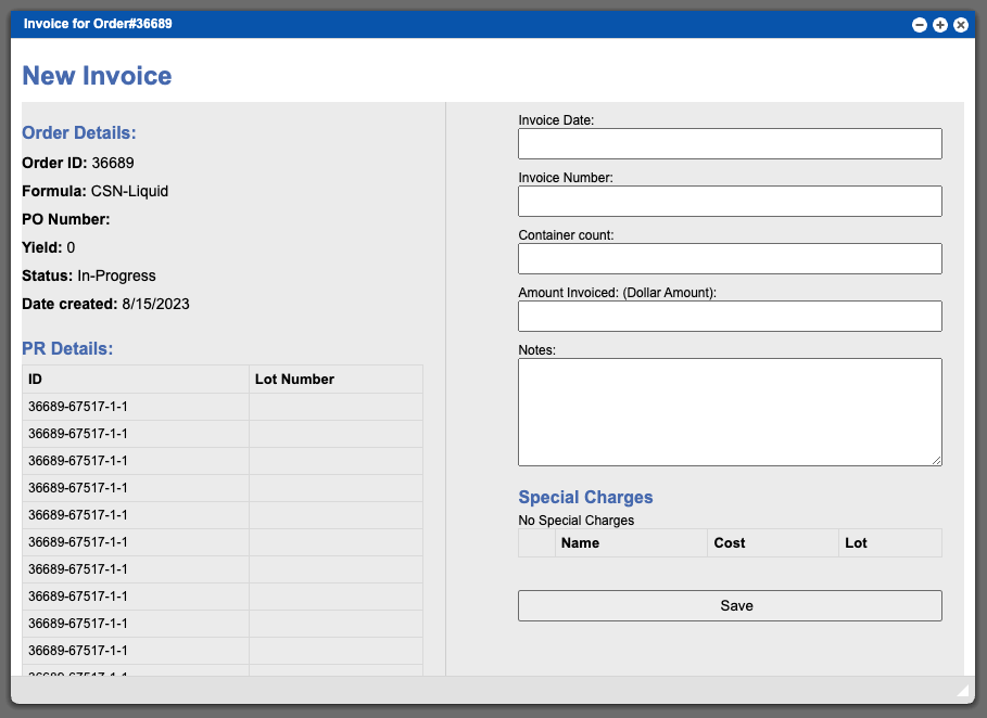 Creating an Invoice